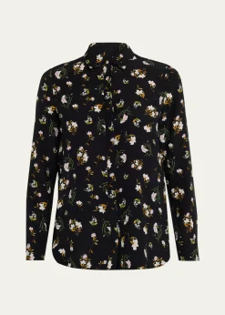 Adam LippesMathias Floral Silk Crepe De Chine Button-Down Shirt