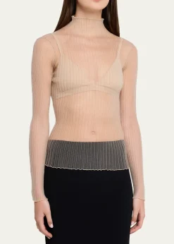 Aisling CampsModern Mist Translucent Ribbed Turtleneck
