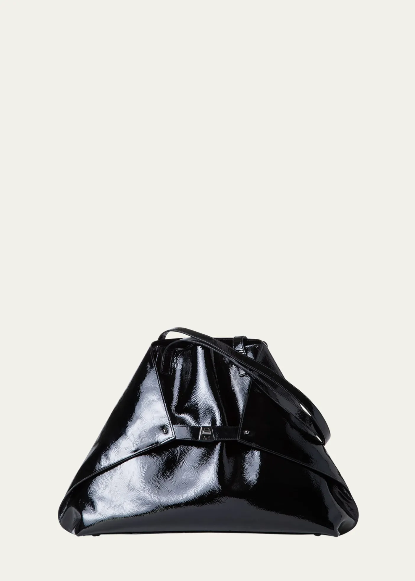 AkrisAi Medium Lacquered Leather Tote Bag