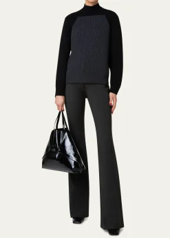AkrisAi Medium Lacquered Leather Tote Bag