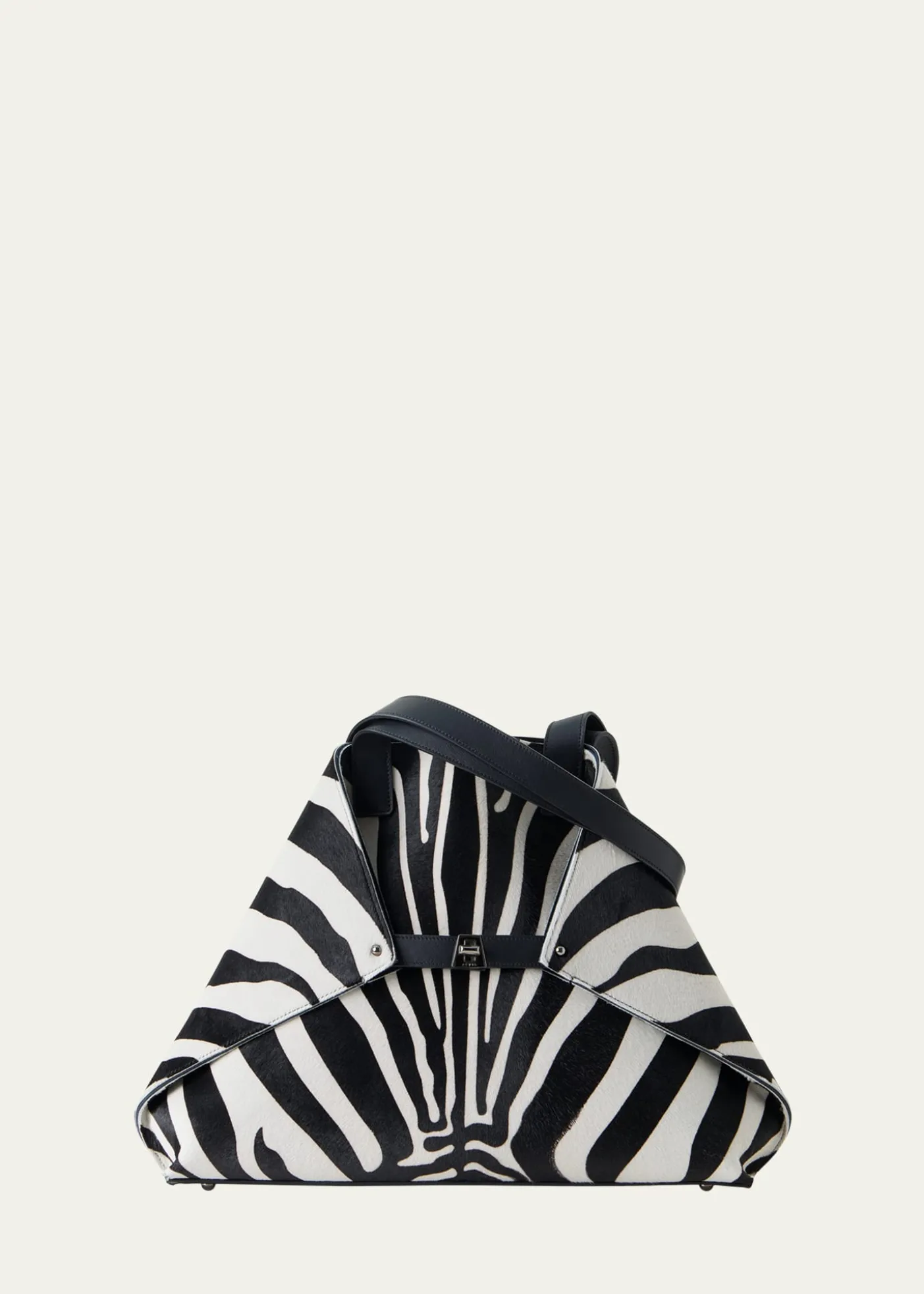 AkrisAi Medium Zebra-Print Top-Handle Tote Bag