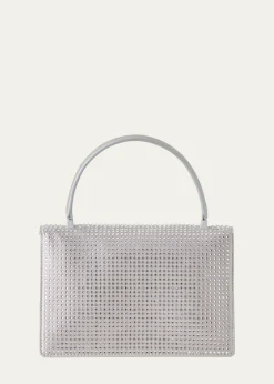 AkrisAlice Mini Rhinestone Satin Top-Handle Bag