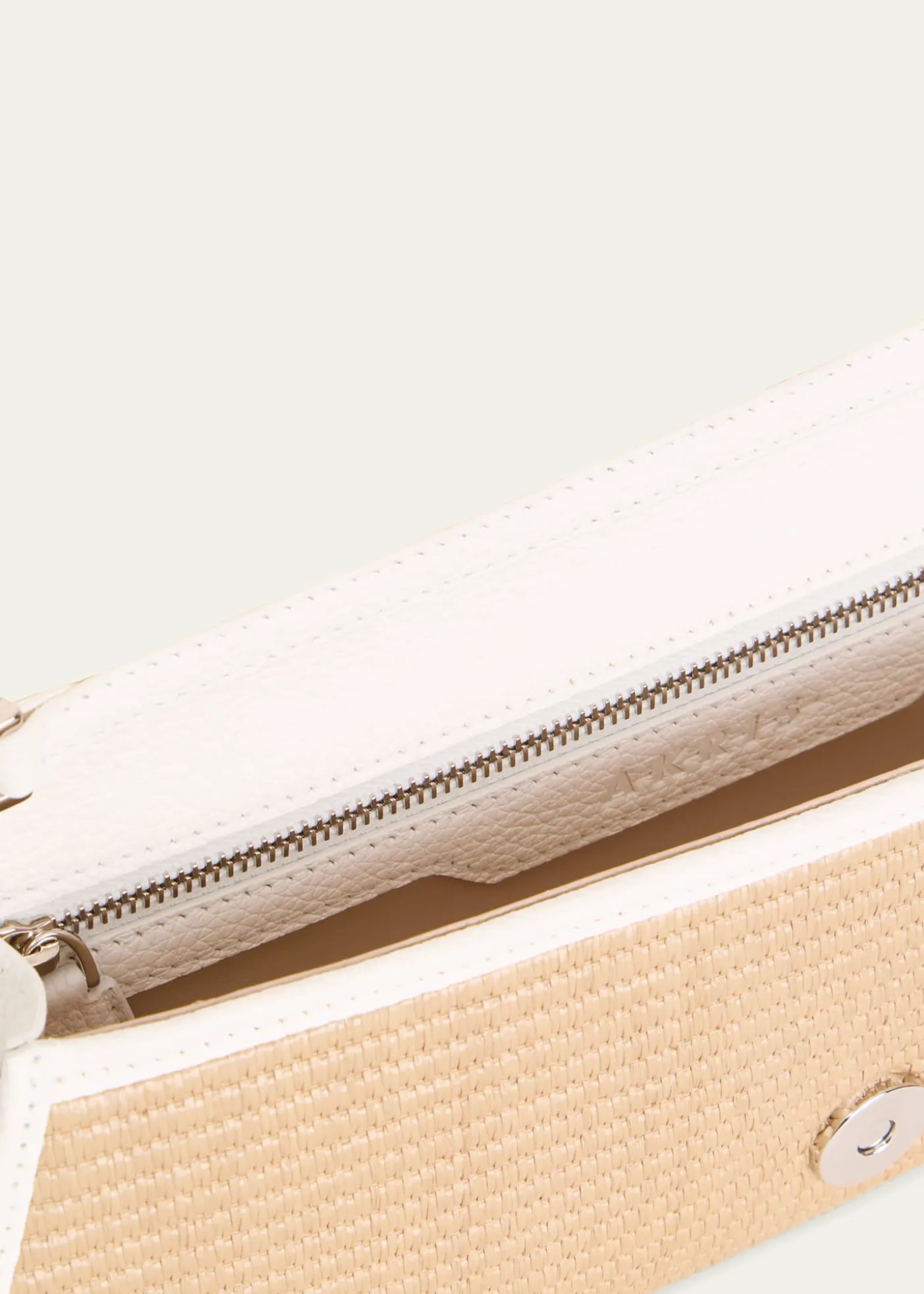 AkrisAnouk Small Cotton Raffia Trapezoid Clutch Bag