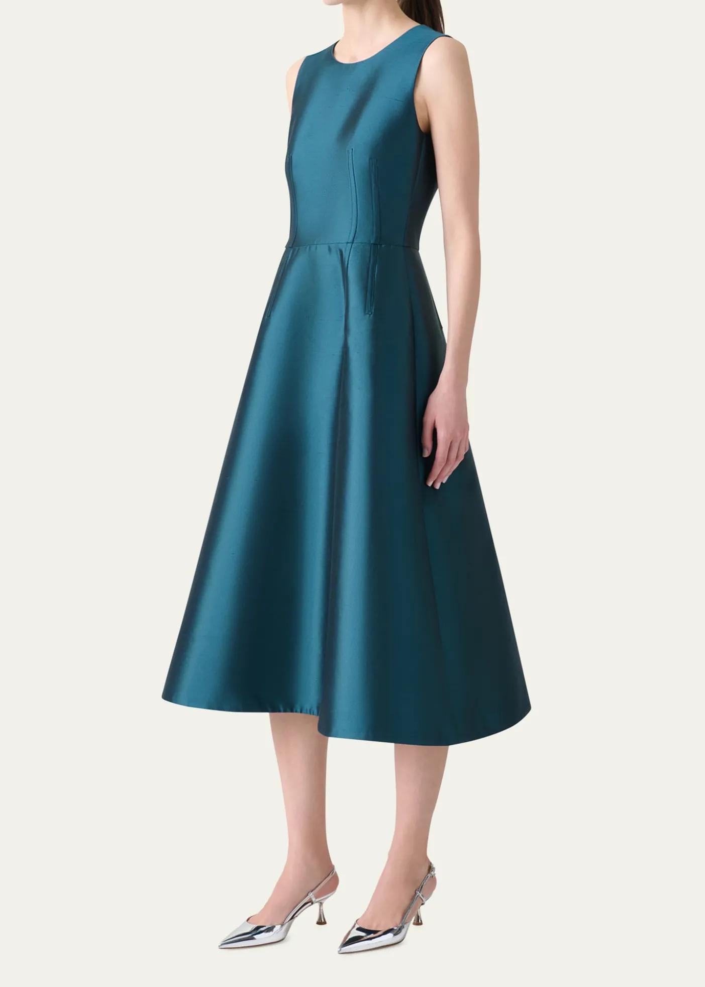 AkrisDupion Silk Sleeveless Cocktail Dress