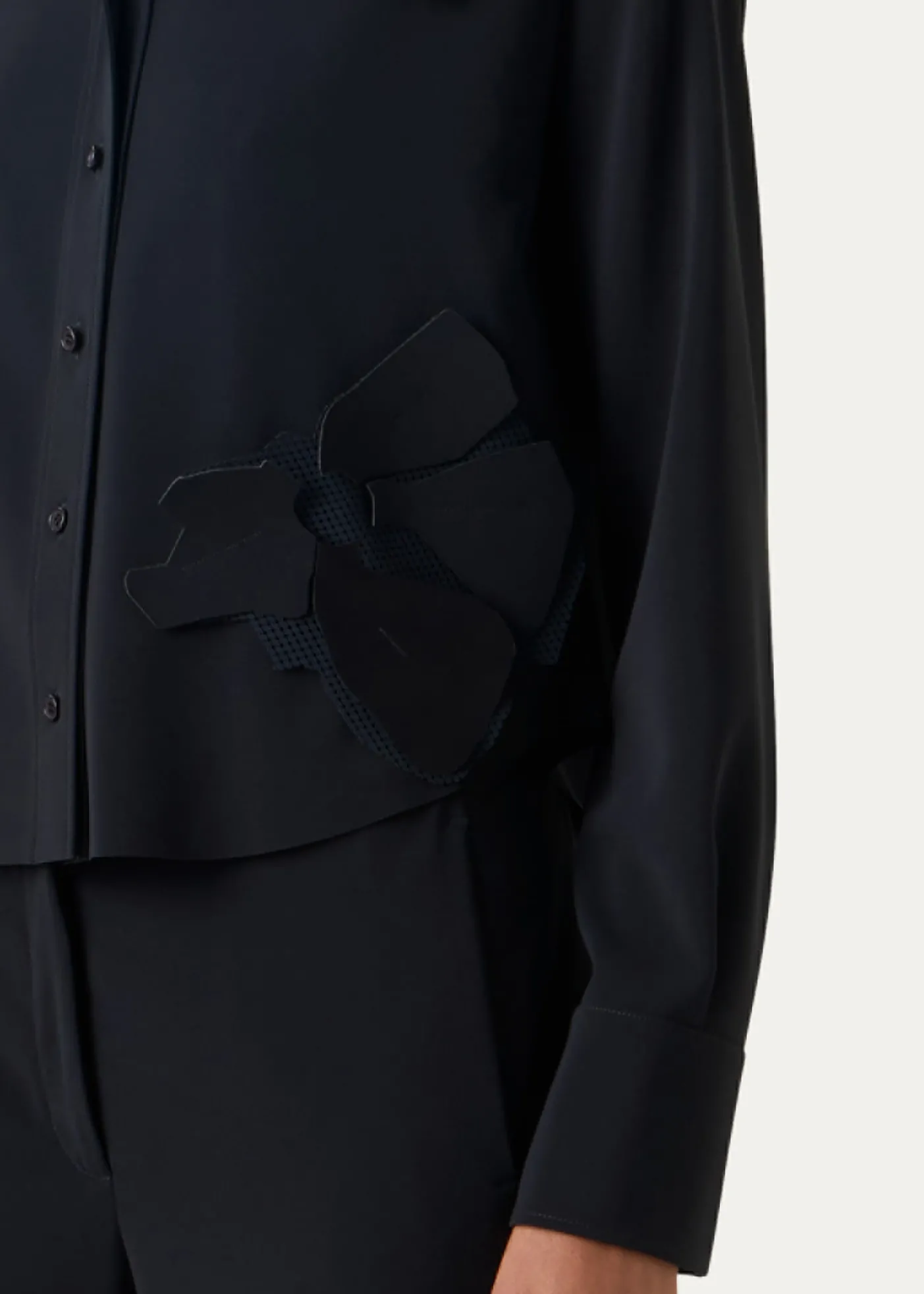 Akris puntoFlower Applique Button-Down Shirt
