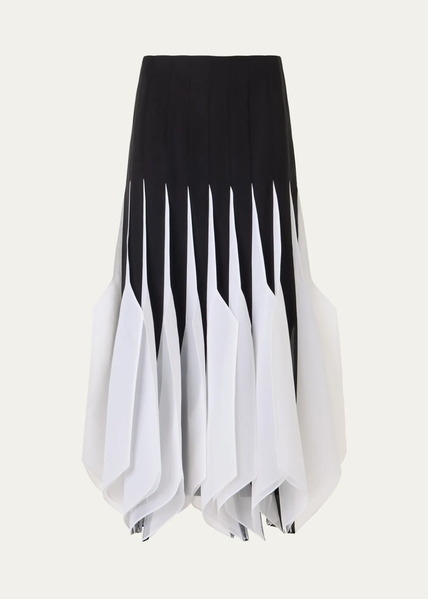 AkrisRibbon Inset Panama Silk Organza Midi Skirt