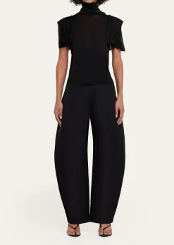 ALAIAGodet-Sleeve Turtleneck Top