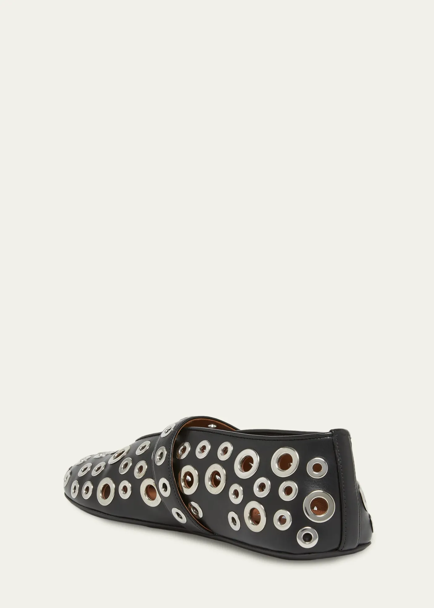 ALAIAGrommet Leather Ballet Flats