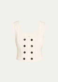 A.L.C.Darcy Pinstripe Cropped Vest