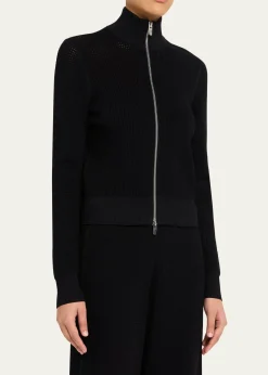 A.L.C.Jax Open-Work Zip Cardigan