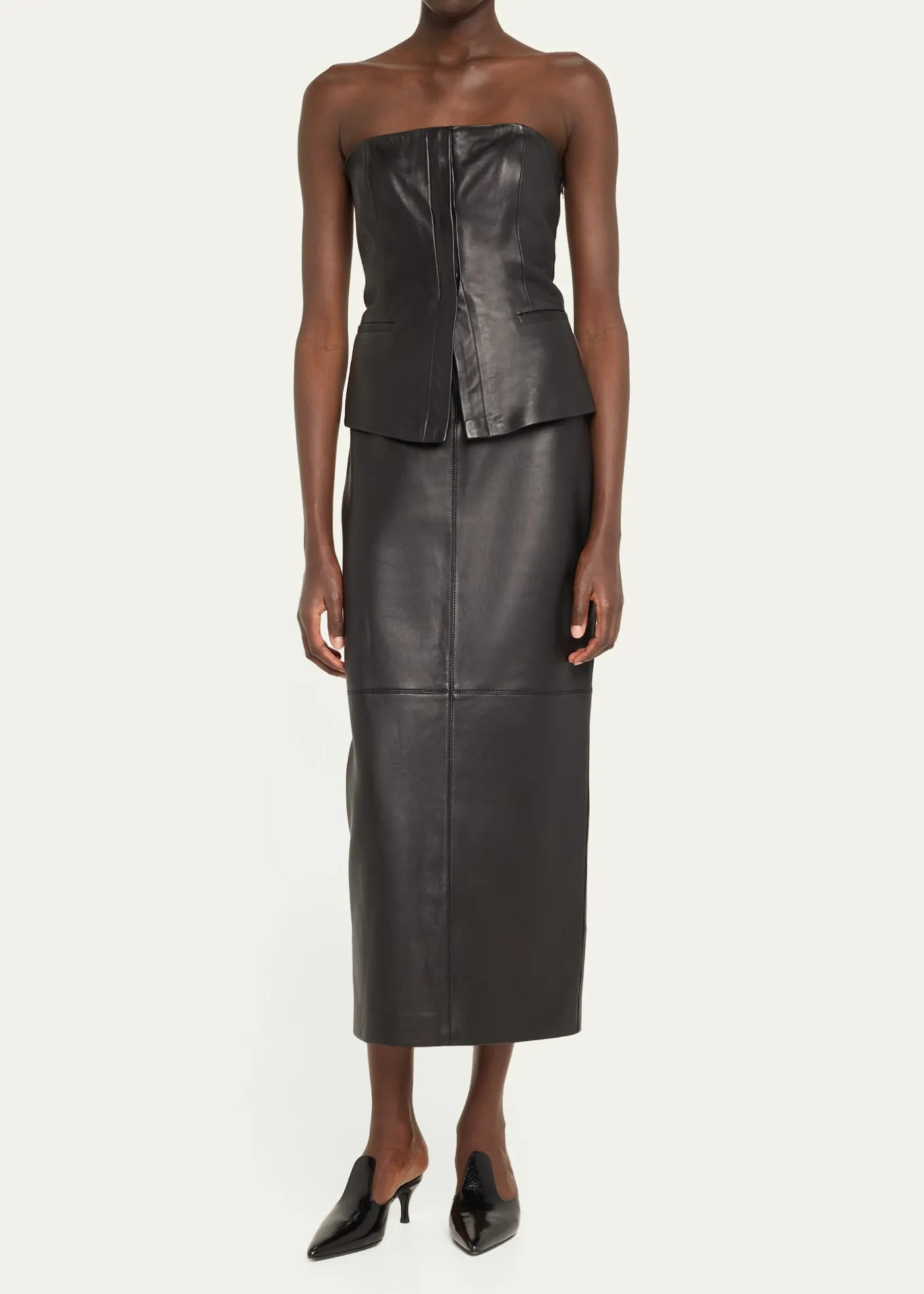 A.L.C.Marta Straight Leather Maxi Skirt