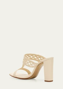 Alexandre Birman90mm Braided Leather Block-Heel Sandals