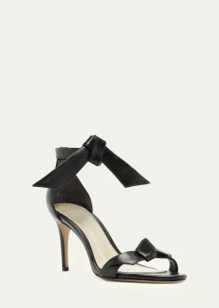 Alexandre Birman75mm Clarita Leather Bow Ankle-Strap Sandals