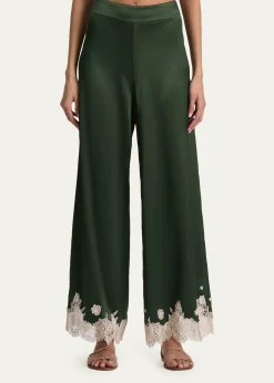 ALICE + OLIVIAAthena Lace-Trim Satin Pants