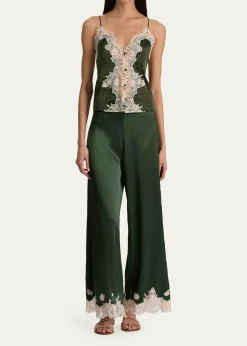 ALICE + OLIVIAAthena Lace-Trim Satin Pants