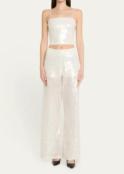 ALICE + OLIVIAAthena Sequined Wide-Leg Pants