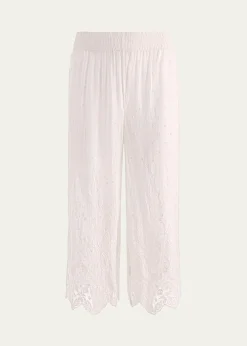 ALICE + OLIVIAElba Embroidered Cotton Pants