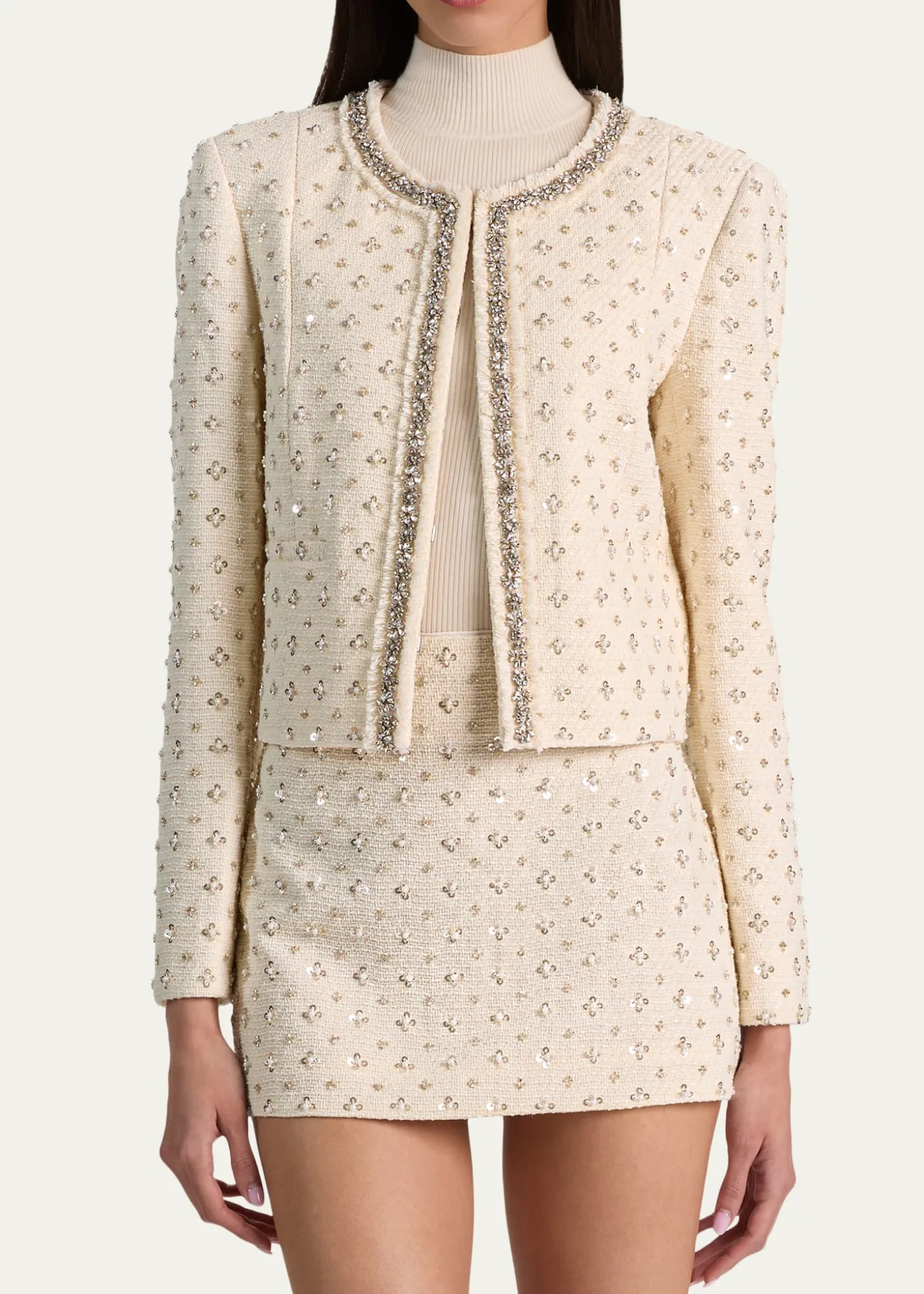 ALICE + OLIVIAThomasina Embellished Tweed Jacket