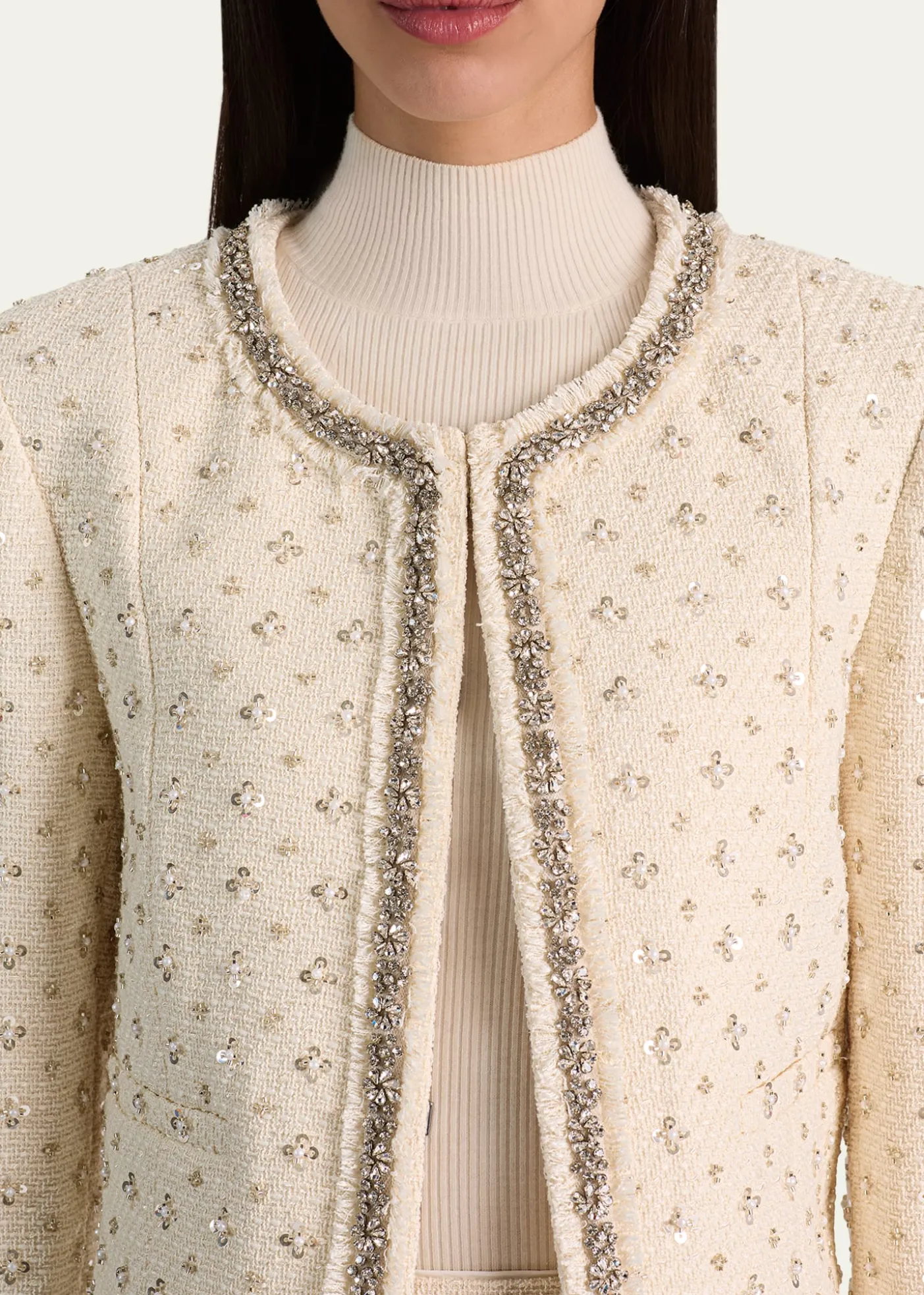 ALICE + OLIVIAThomasina Embellished Tweed Jacket