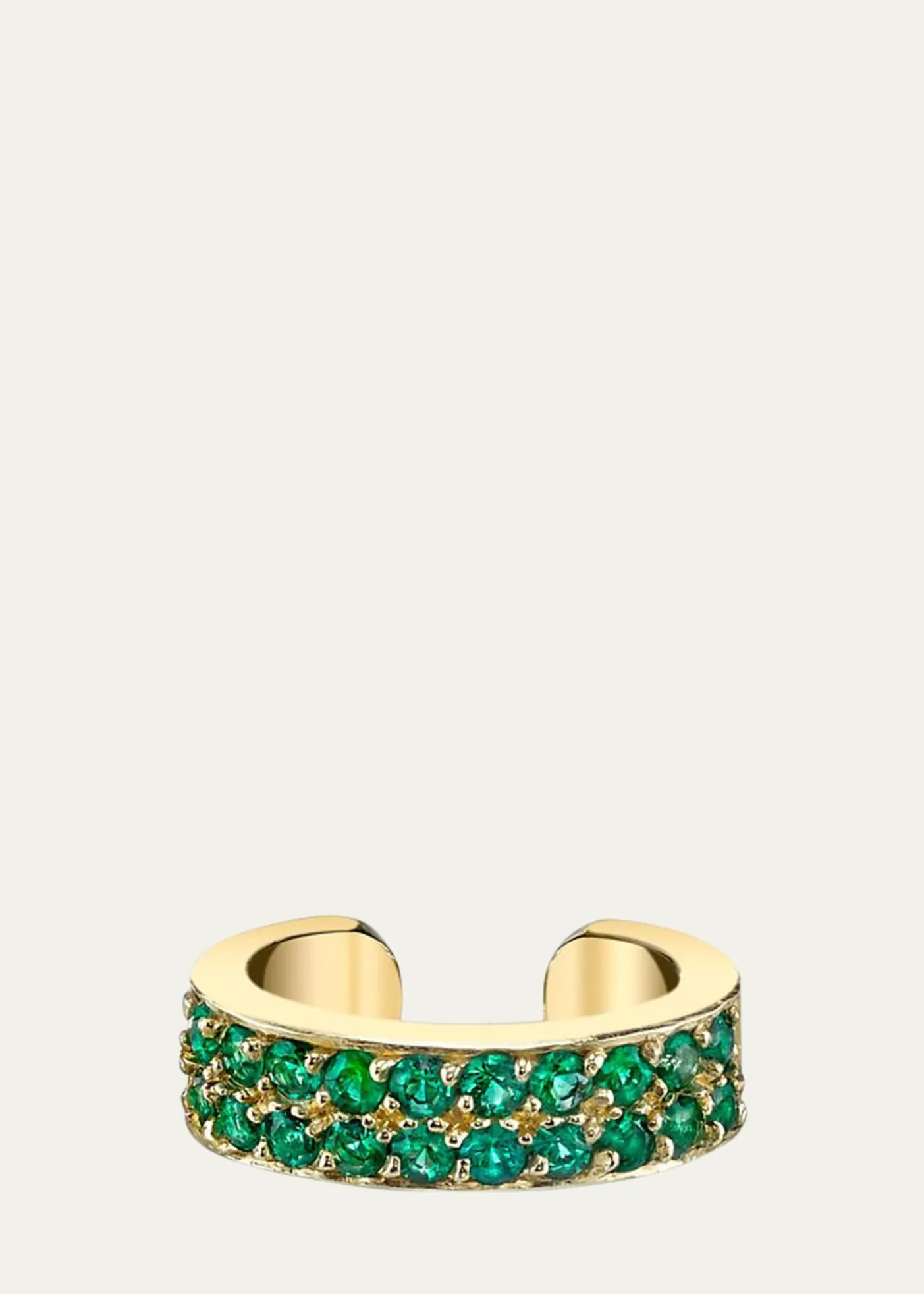 Anita Ko18K Yellow Gold Two Row Emerald Ear Cuff, Single