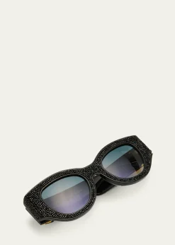 Anna-Karin KarlssonLucky Goes to Vegas Crystals & Acetate Cat-Eye Sunglasses