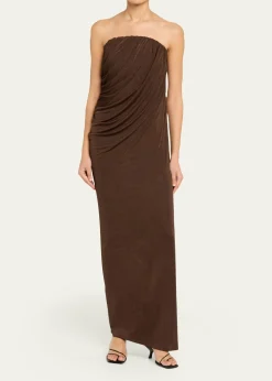 Anna QuanZella Draped Strapless Dress