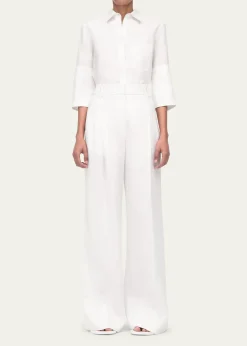 Another TomorrowPleated Front Wide-Leg Linen Trousers