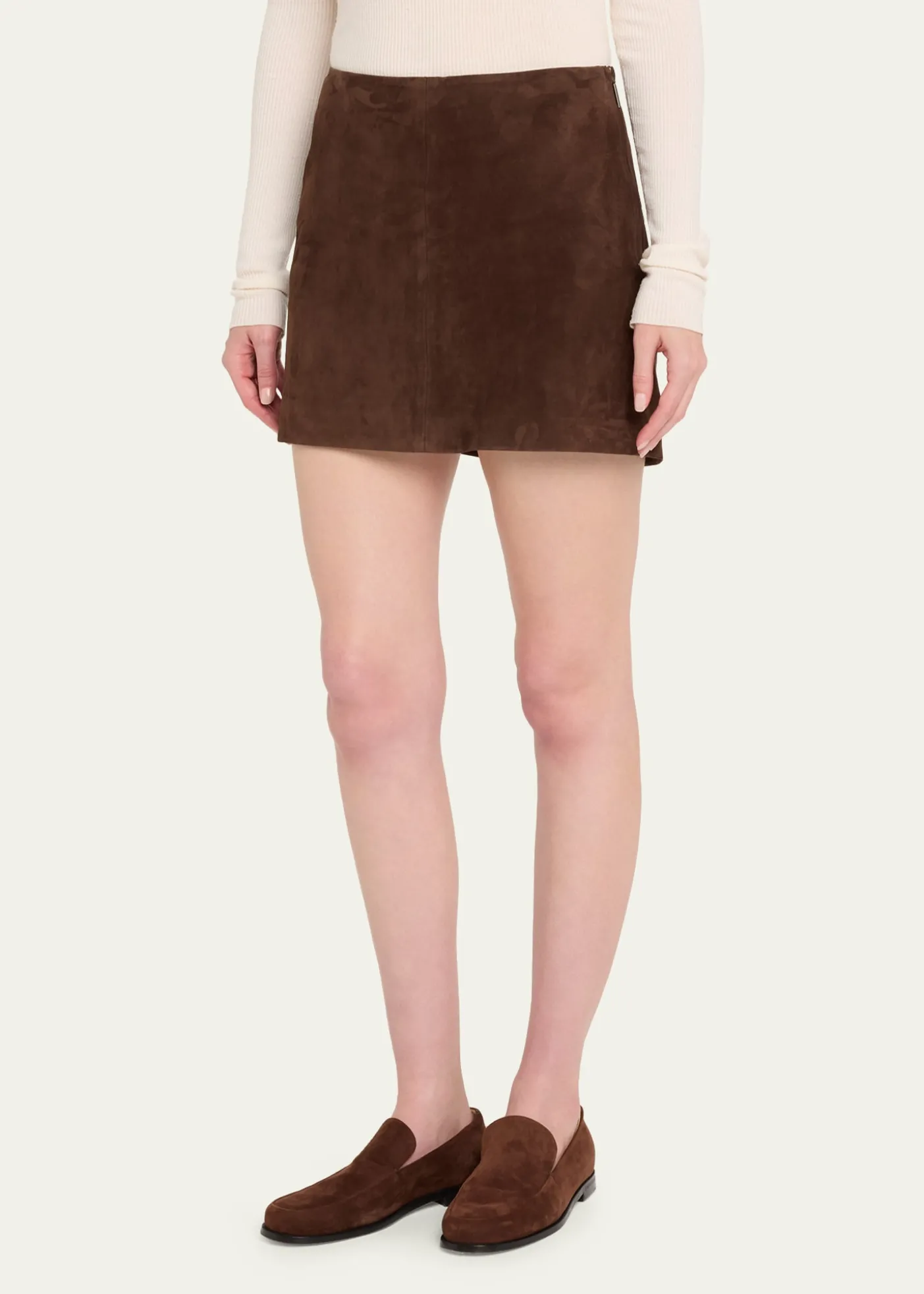 ArmaMelody A-Line Suede Mini Skirt