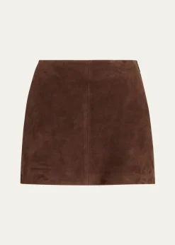 ArmaMelody A-Line Suede Mini Skirt