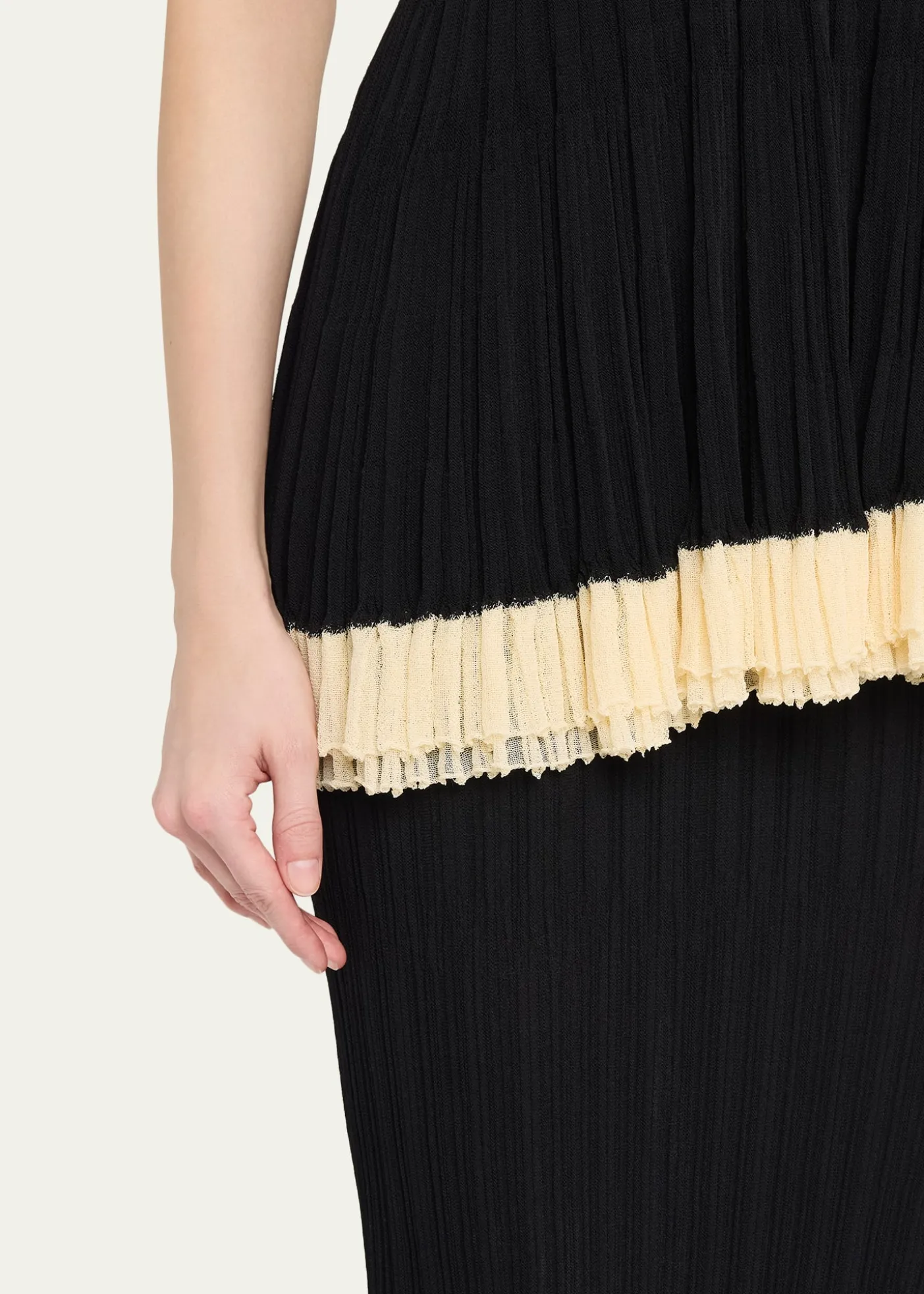 ASHLYNKishi Sleeveless Pleated Knit Layered Dress