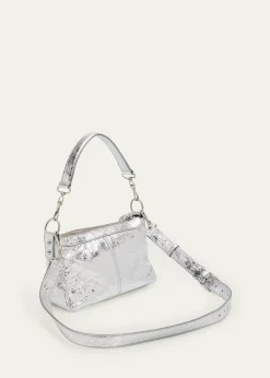 BalenciagaLe City Mini Metallic Leather Moto Shoulder Bag
