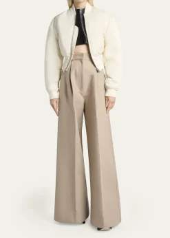 BalenciagaPadded Faille Crop Bomber Jacket