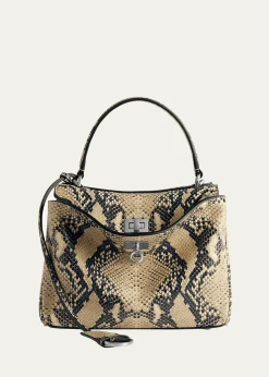 BalenciagaRodeo Python-Embossed Leather Top-Handle Bag