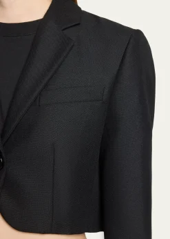 BalenciagaSingle-Breasted Wool Twill Crop High-Low Jacket