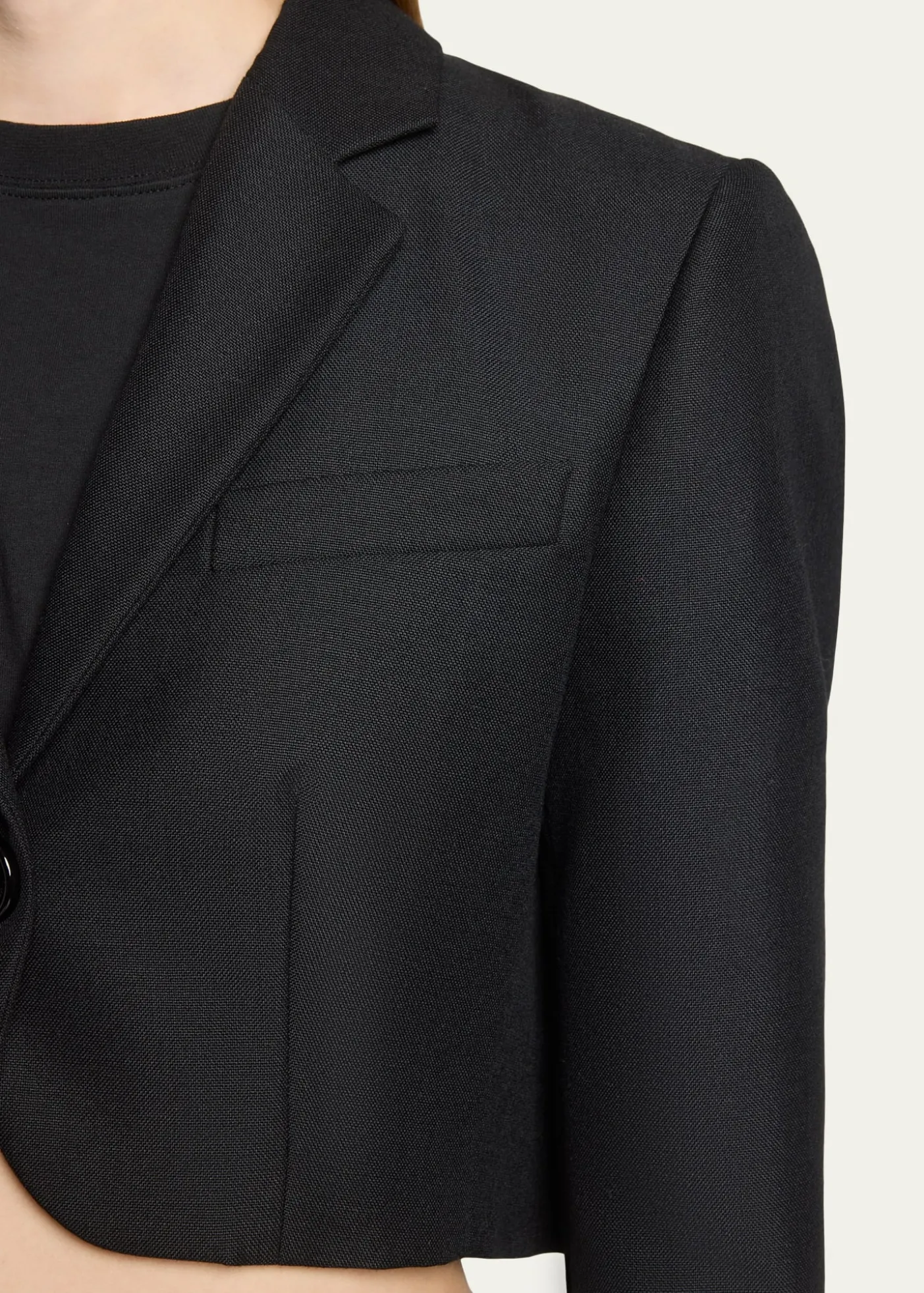 BalenciagaSingle-Breasted Wool Twill Crop High-Low Jacket