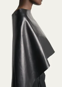 BalenciagaSmooth Leather High-Low Cape