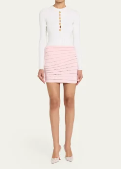BalmainFlechange Knit Mini Skirt