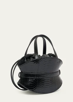 BalmainShuffle Mini Embossed Leather Crossbody Bag