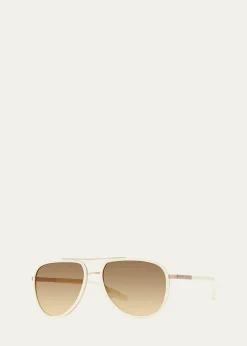 Barton PerreiraCani Titanium Aviator Sunglasses
