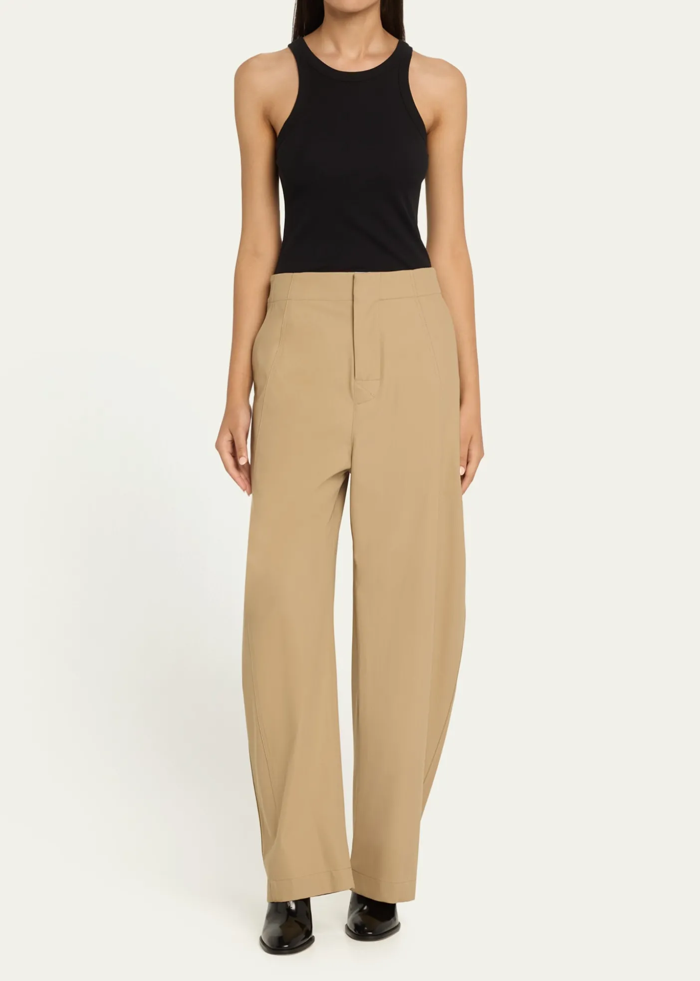 Bottega VenetaFluid Cotton Twill Wide Leg Trousers