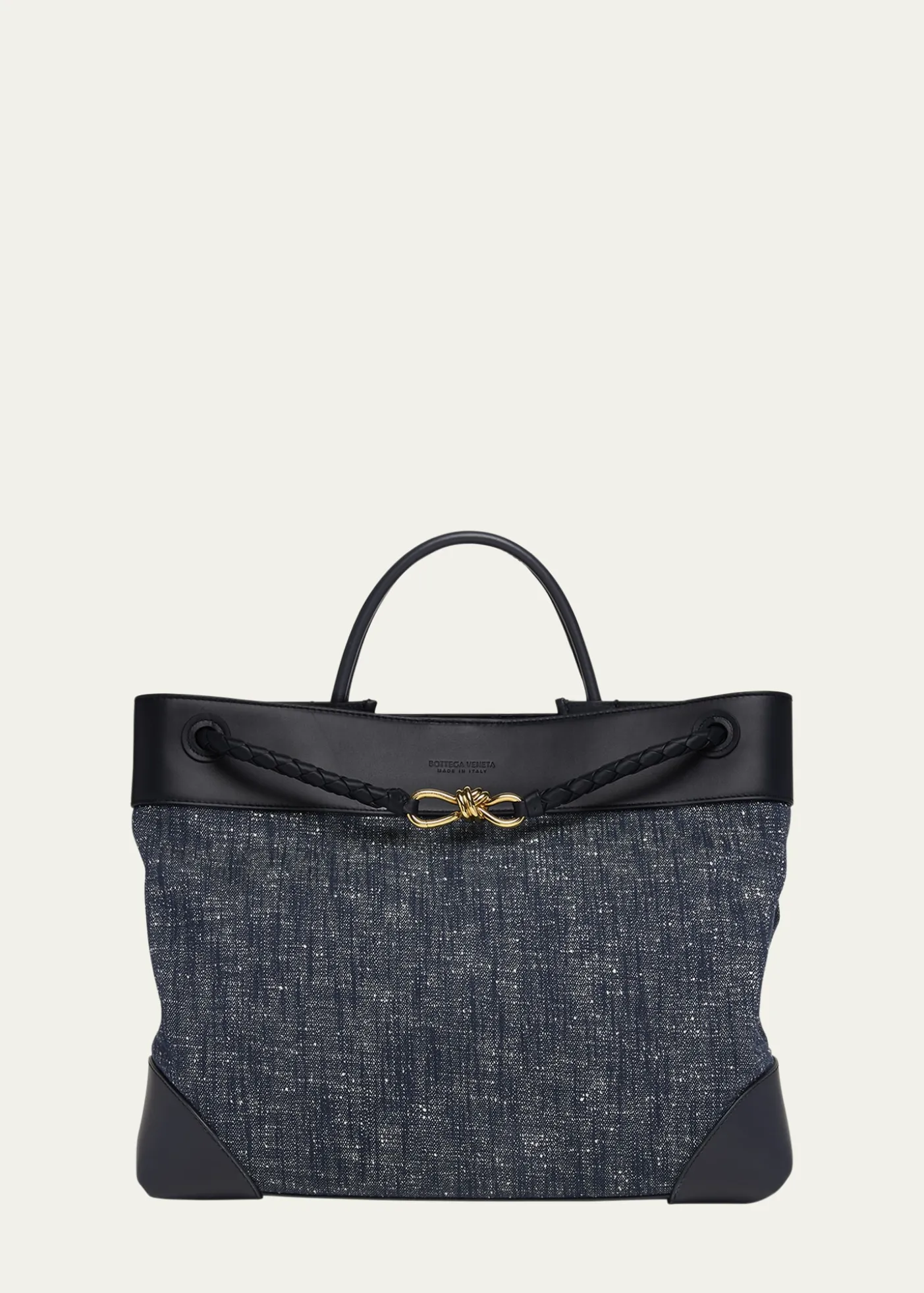 Bottega VenetaLarge Andiamo Denim Boucle Crossbody Bag