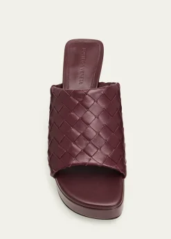 Bottega Veneta70mm Rosita Intrecciato Leather Wedge Mules