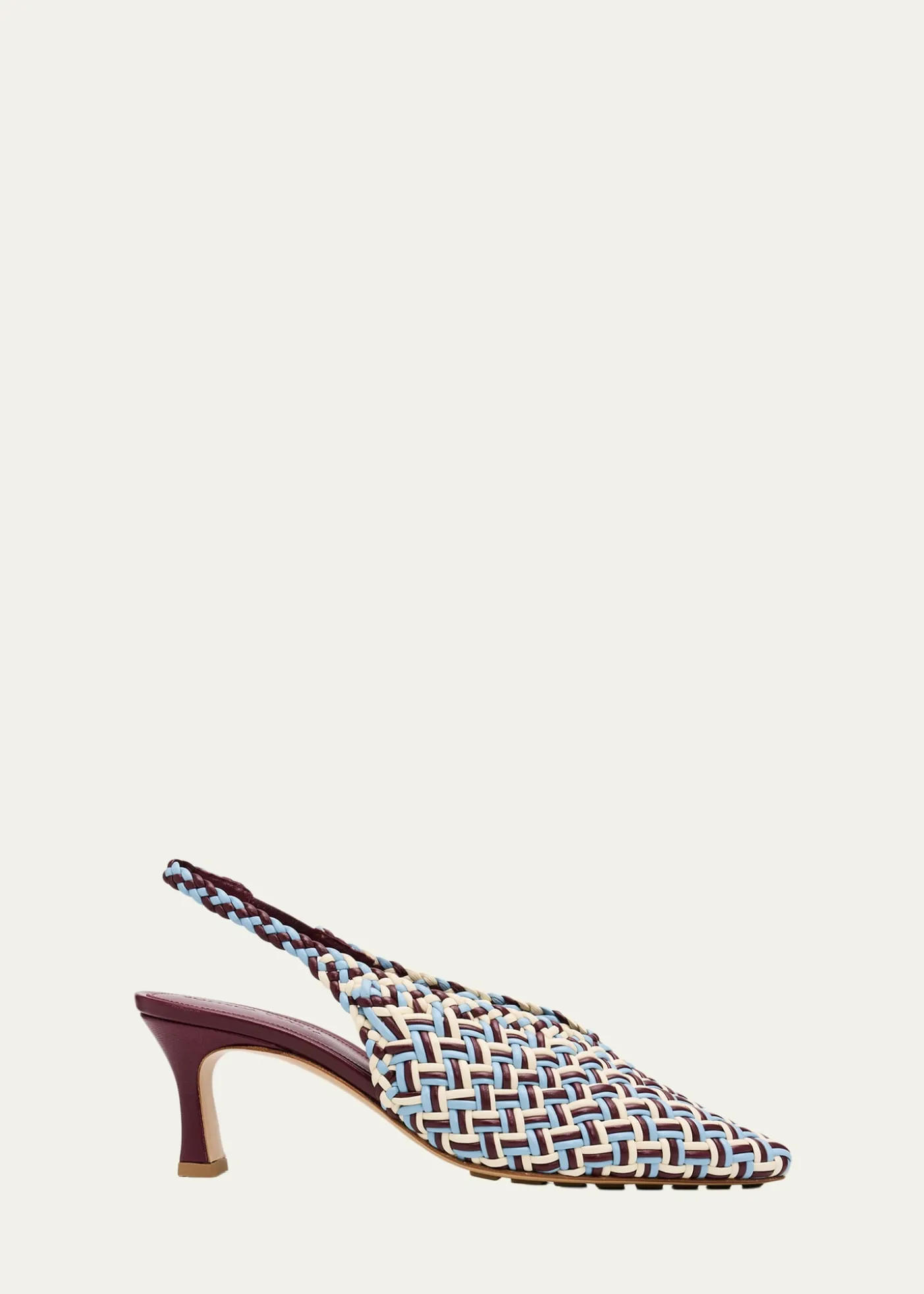 Bottega Veneta60mm Sofia Intrecciato Leather Slingback Pumps