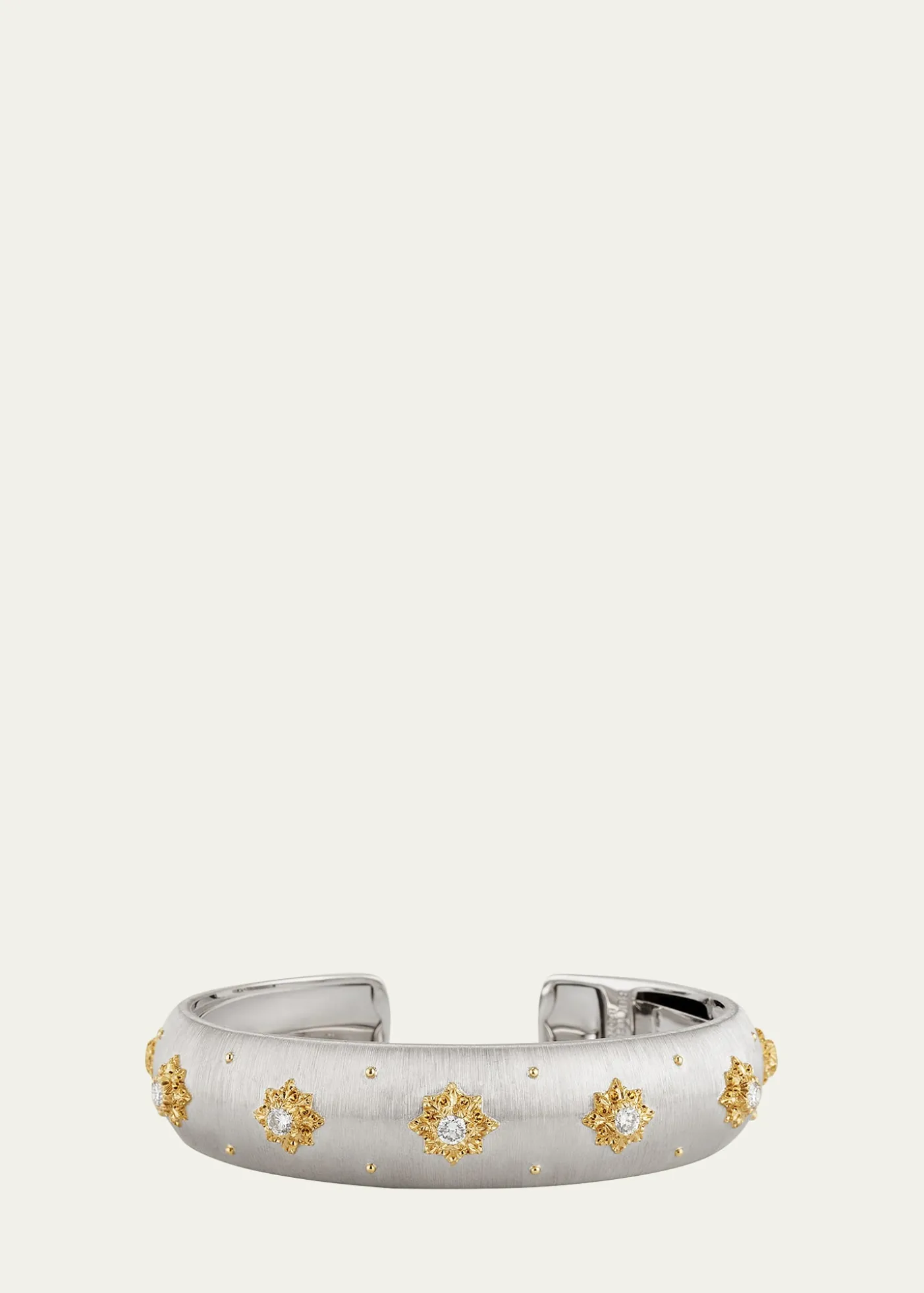Buccellati18K White Gold Macri Classica Cuff Bracelet with Diamonds