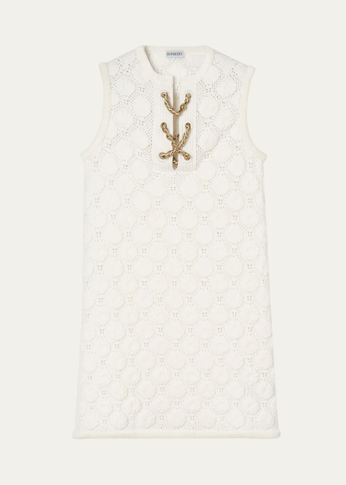 BurberryBrittany Chain Lace-up Crochet Mini Dress
