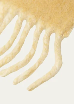 BurberryLogo Alpaca-Blend Reversible Scarf with Chunky Fringe