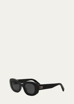 BVLGARIB.ZERO1 Oval Acetate and Nylon Sunglasses