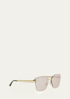 BVLGARITubogas 59mm Metal Square Sunglasses