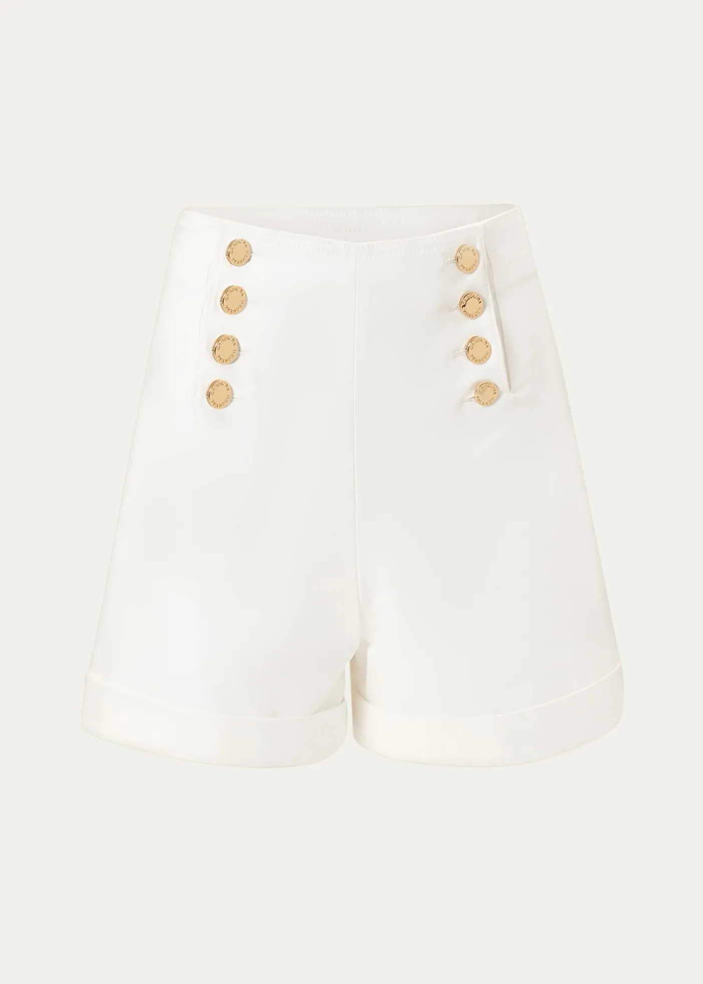 Carolina HerreraHigh-Rise Button-Front Sailor Shorts