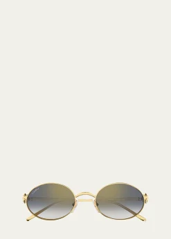 CartierClash de Cartier 52mm Oval Metal Sunglasses